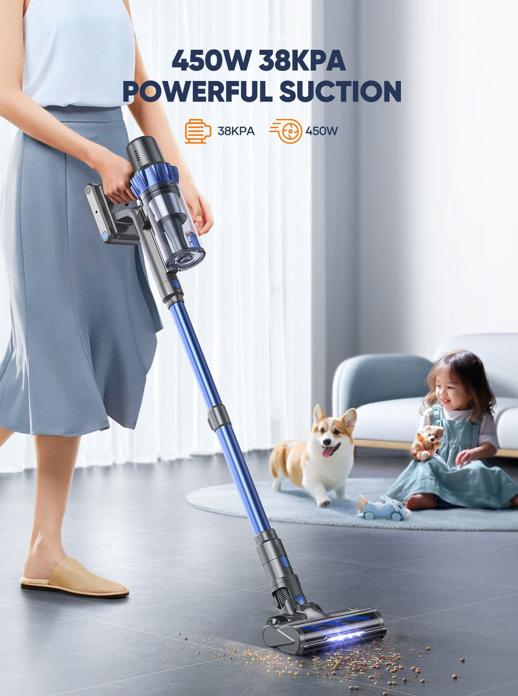 Buture BP10 Cordless Stick Vacuum – 450W, 38kPa Suction