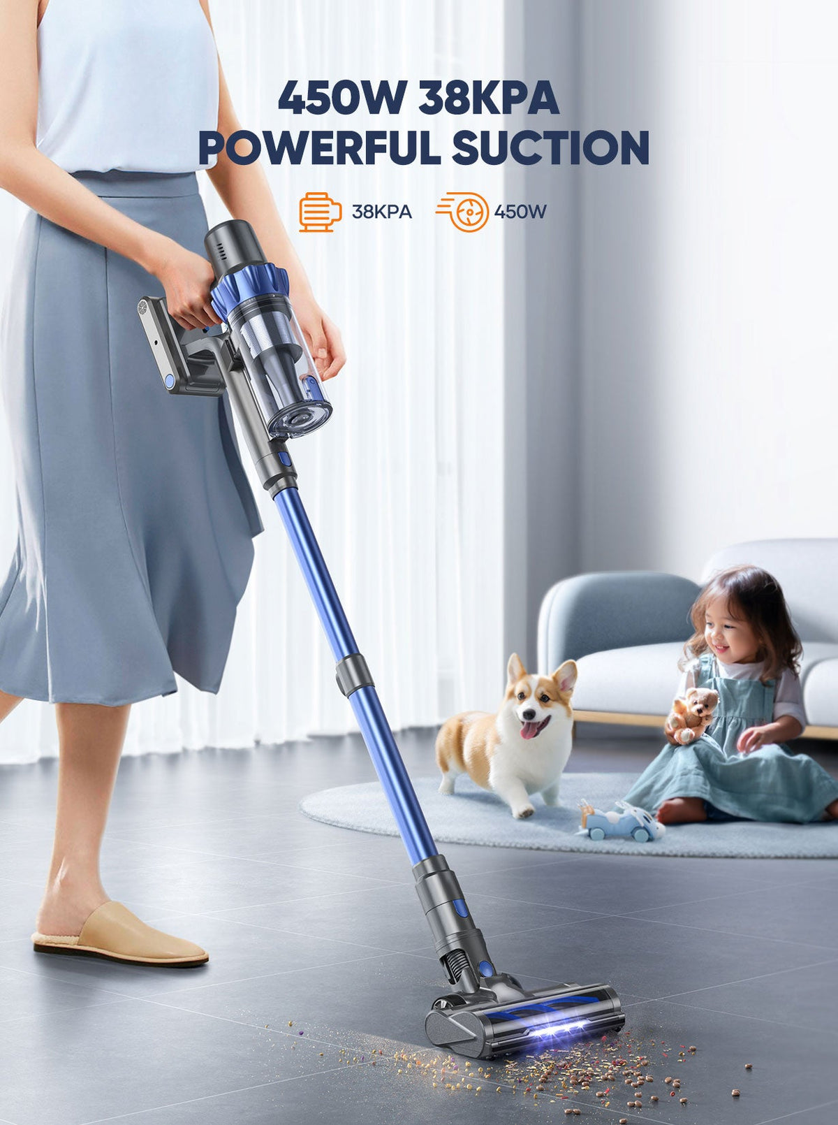 Buture BP10 Cordless Stick Vacuum – 450W, 38kPa Suction