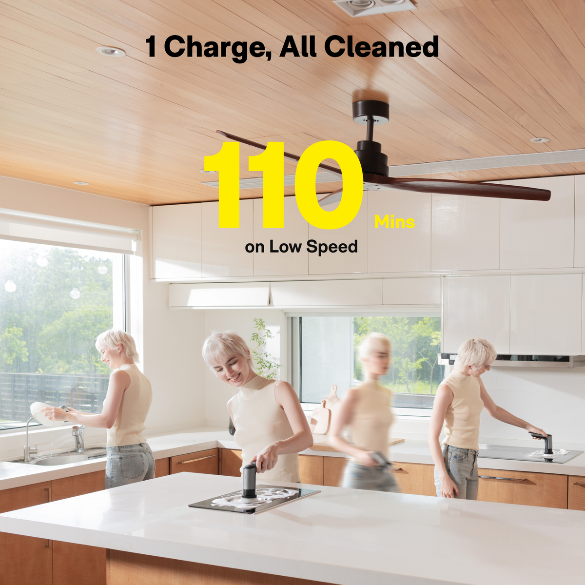 HOTO Grip™ Cordless Spin Scrubber – One-Handed Kitchen & Dish Cleaner