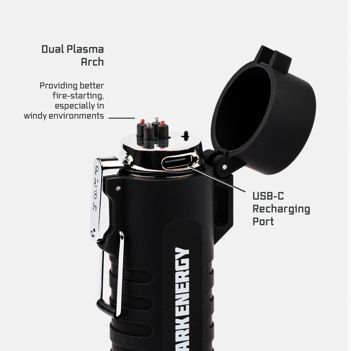 Dark Energy Plasma Lighter – Windproof, USB Rechargeable, Built-In Flashlight