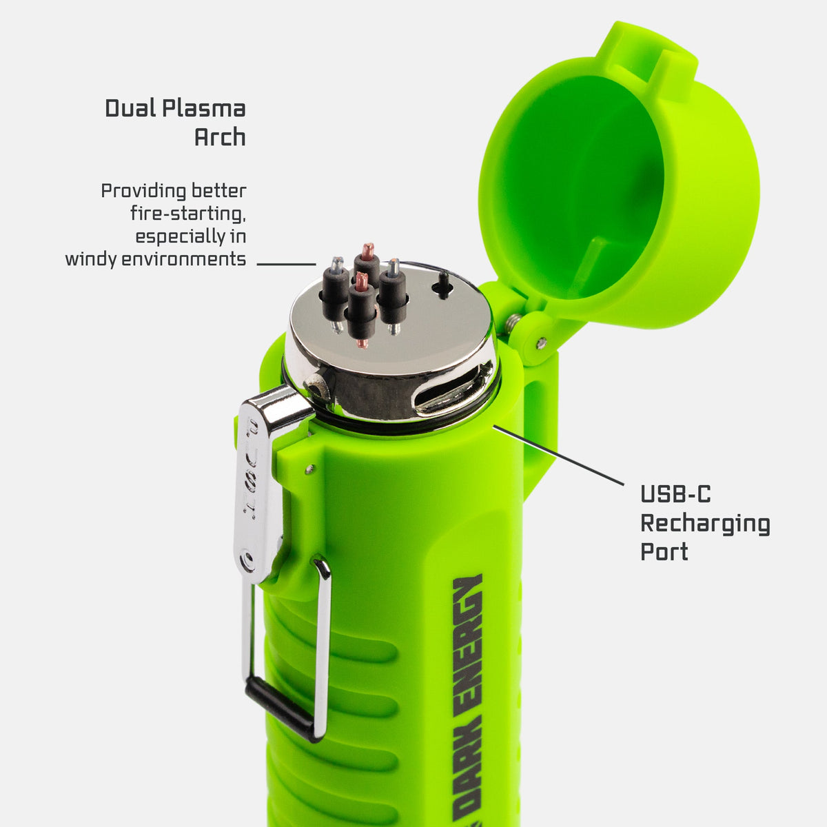 Dark Energy Plasma Lighter – Windproof, USB Rechargeable, Built-In Flashlight
