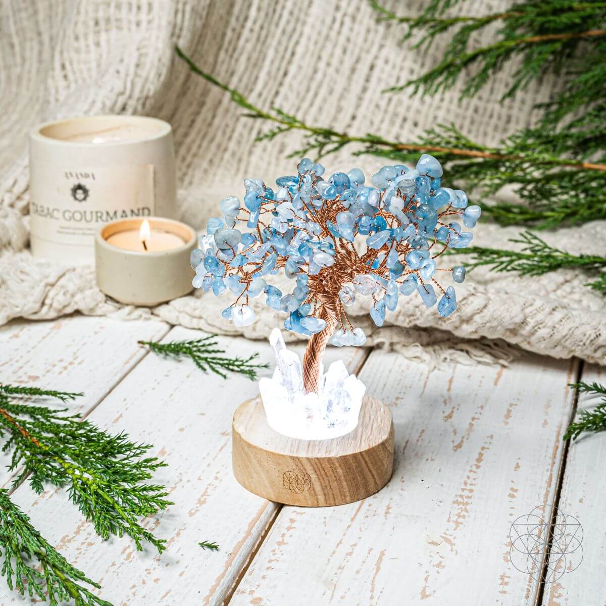 Guardian Lamp – Aquamarine Crystal Tree Night Light
