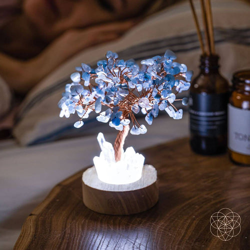 Guardian Lamp – Aquamarine Crystal Tree Night Light