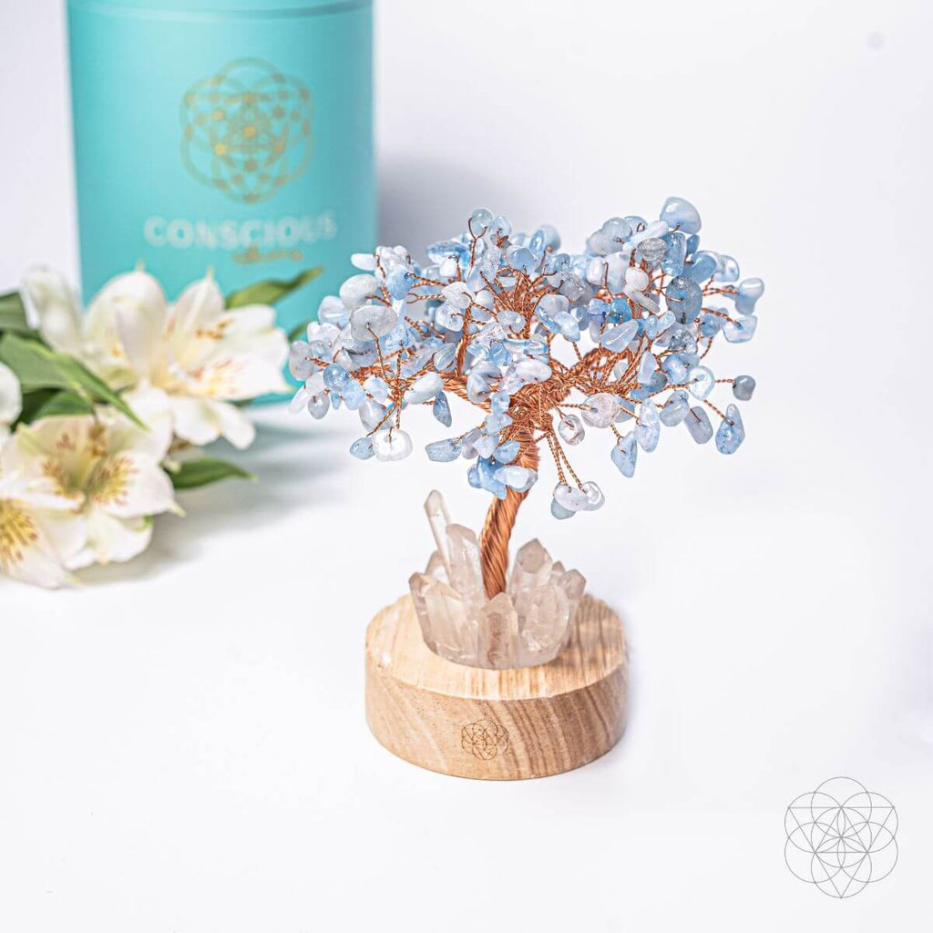 Guardian Lamp – Aquamarine Crystal Tree Night Light