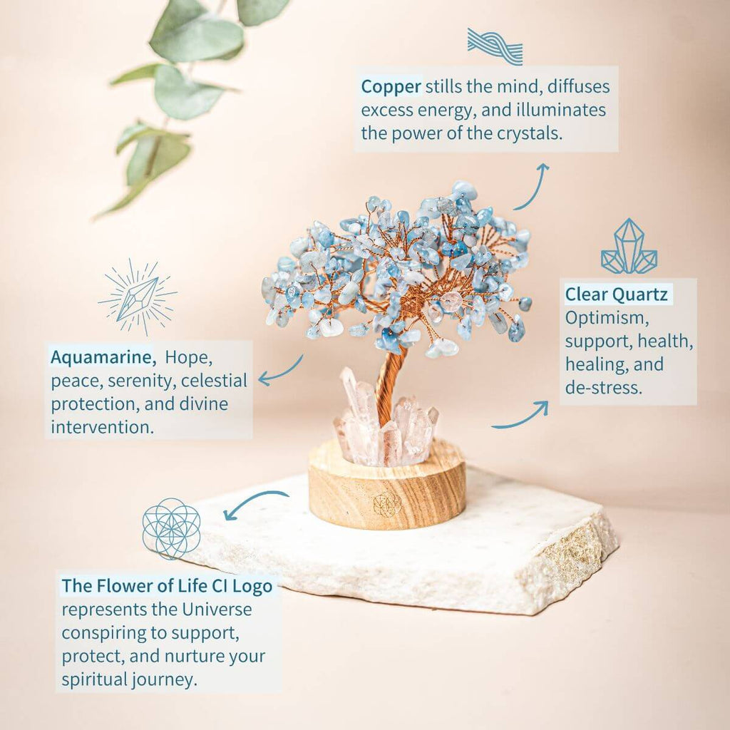 Guardian Lamp – Aquamarine Crystal Tree Night Light