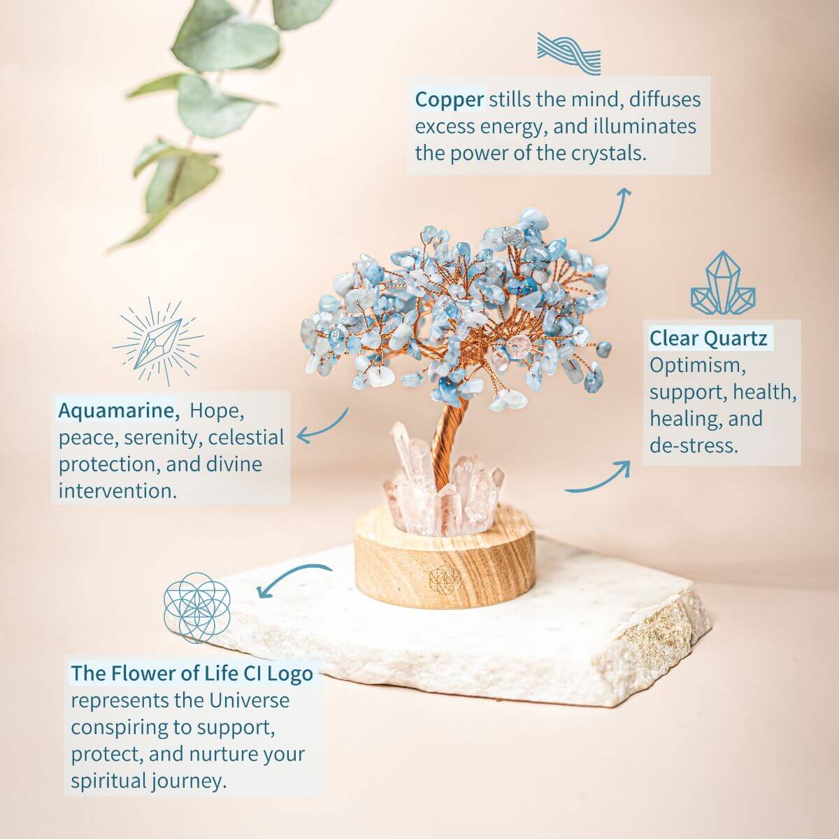 Guardian Lamp – Aquamarine Crystal Tree Night Light