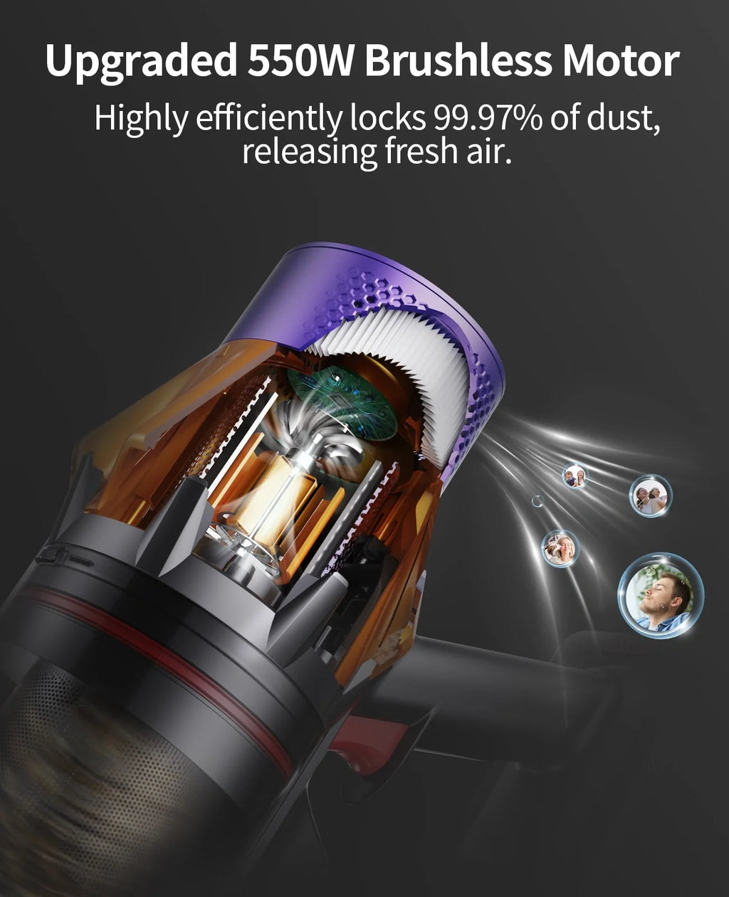 Honiture X7 Cordless Stick Vacuum – 45kPa, 60-Minute Runtime
