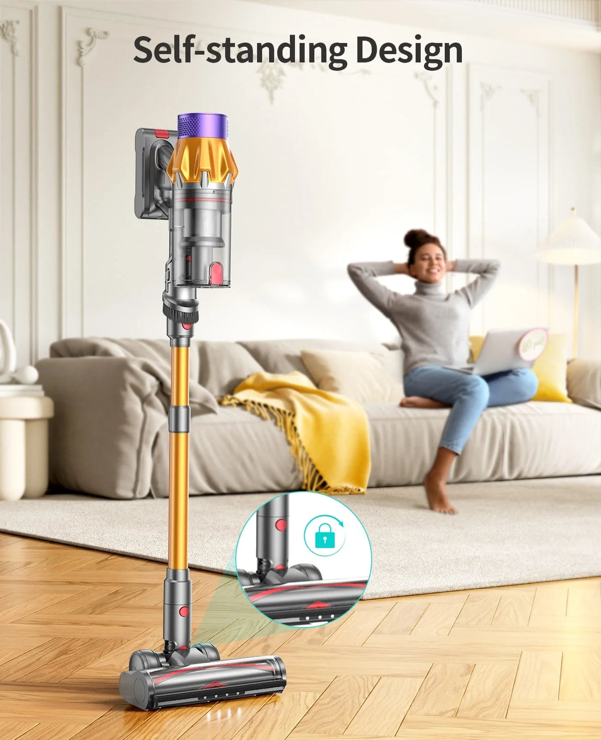 Honiture X7 Cordless Stick Vacuum – 45kPa, 60-Minute Runtime